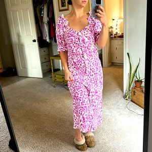 Pink Animal Print Dress - Small